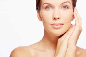 Woman in her 40s with a beautiful young-looking face after combining facial cosmetic procedures